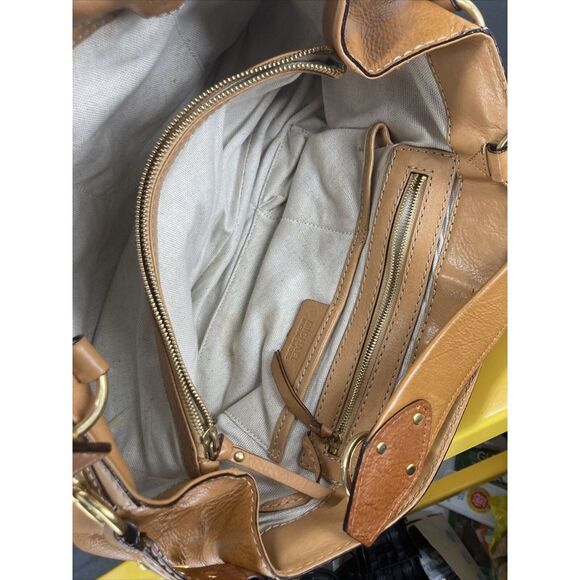 MICHAEL KORS Astor‎ Studded Tote Handbag Boho Shoulder Bag Tan Brown Leather - Picture 11 of 12